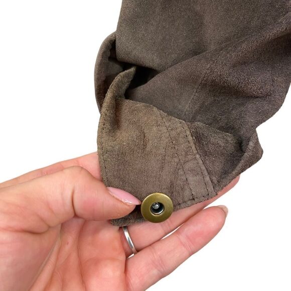 Ladies Willi Smith Brown Leather‎ Shirt Jacket Lined Size Small - Picture 2 of 13